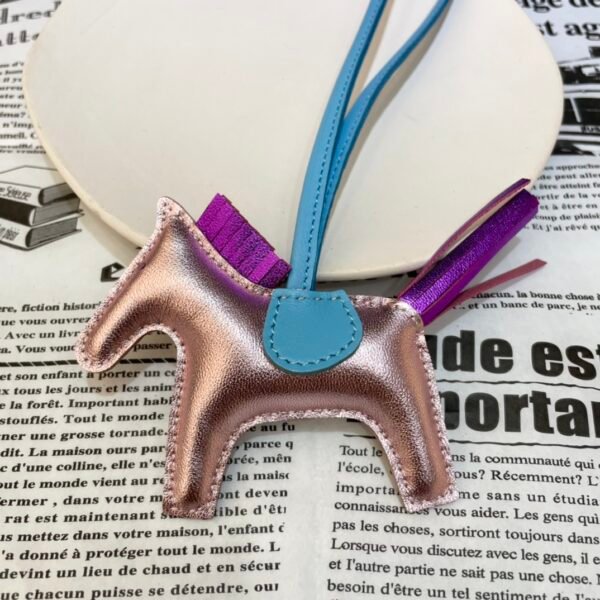Saudi Arabia Riyadh 187 Factory Rodeo Bag Charm Lambskin Light Pink / Nebula Purple