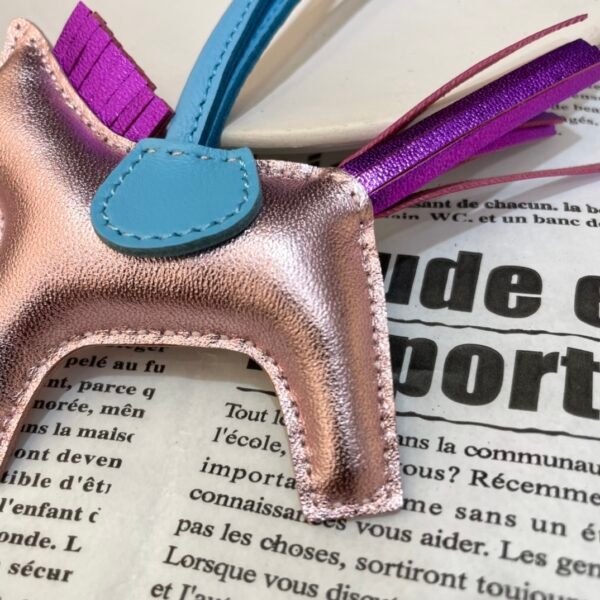 Saudi Arabia Riyadh 187 Factory Rodeo Bag Charm Lambskin Light Pink / Nebula Purple