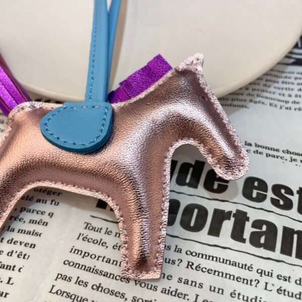 Saudi Arabia Riyadh 187 Factory Rodeo Bag Charm Lambskin Light Pink / Nebula Purple