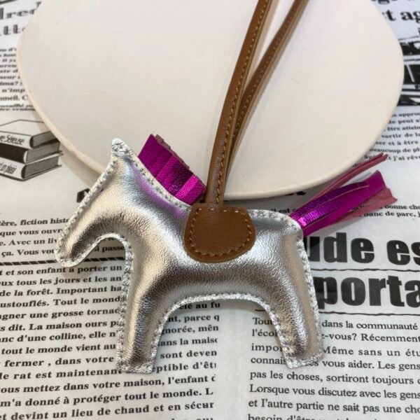 Full Handmade 187 Factory Rodeo Bag Charm Lambskin Silver / Nebula Rose