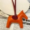 Full Handmade 187 Factory Rodeo Bag Charms 191 Feu Orange / Craie Lambskin