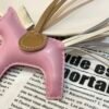 Full Handmade 187 Factory Rodeo Bag Charm Lambskin 166 Mauve Sylvestre / Craie / White Stitches