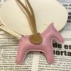 Full Handmade 187 Factory Rodeo Bag Charm Lambskin 166 Mauve Sylvestre / Craie / White Stitches