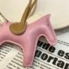 Full Handmade 187 Factory Rodeo Bag Charm Lambskin 166 Mauve Sylvestre / Craie / White Stitches