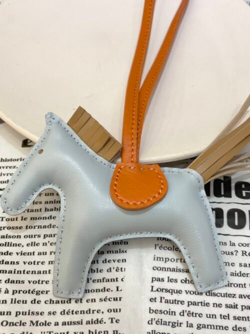 187 Factory Charm Price Lambskin Blue Brume / Chai Rodeo Bag Charms