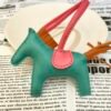 Handmade 187 Factory Rodeo Bag Charms Lambskin Vert Verone / Orange