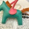 Handmade 187 Factory Rodeo Bag Charms Lambskin Vert Verone / Orange