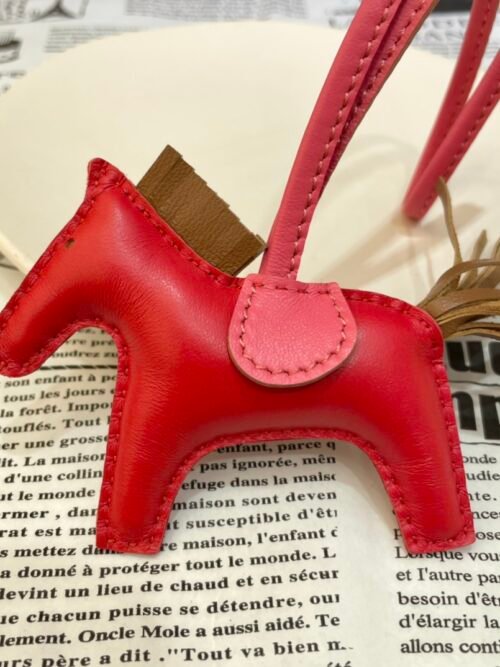 Full Handmade 187 Factory Rodeo Bag Charms Rouge Casaque / Gold Lambskin