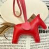 Full Handmade 187 Factory Rodeo Bag Charms Rouge Casaque / Gold Lambskin