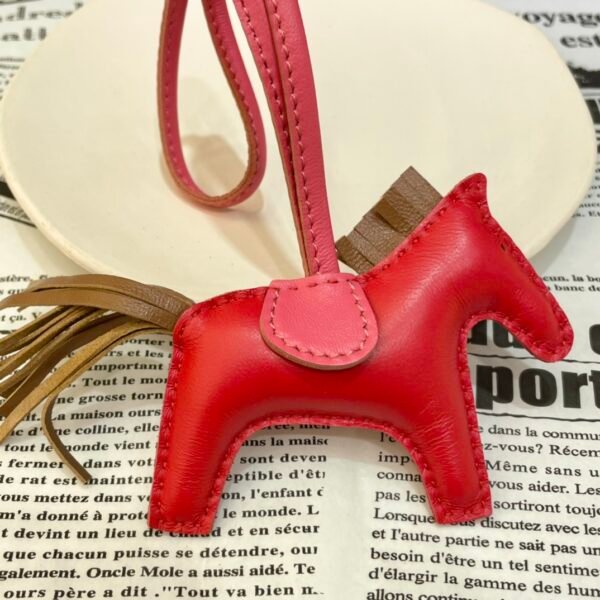 Full Handmade 187 Factory Rodeo Bag Charms Rouge Casaque / Gold Lambskin