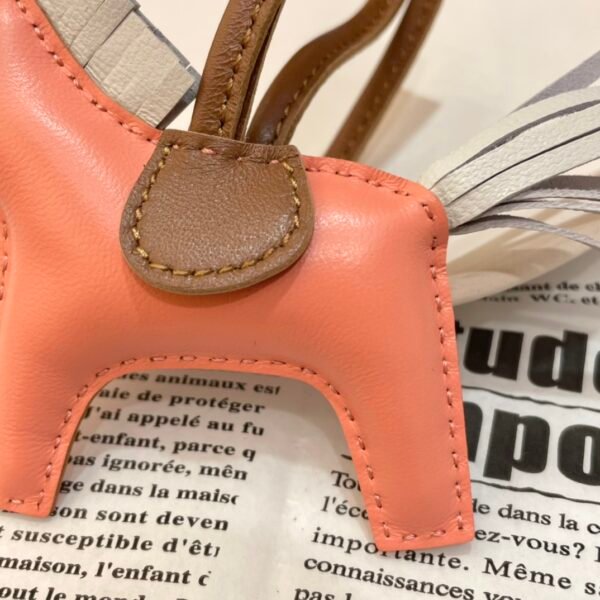 Singapore Kuala Lumpur 187 Factory Lambskin Rose Crevette / Chalk White Rodeo Bag Charms