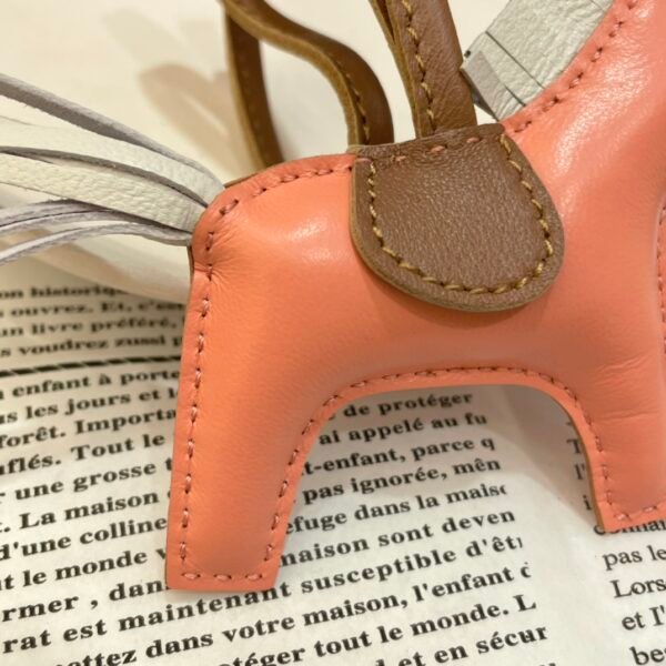 Singapore Kuala Lumpur 187 Factory Lambskin Rose Crevette / Chalk White Rodeo Bag Charms