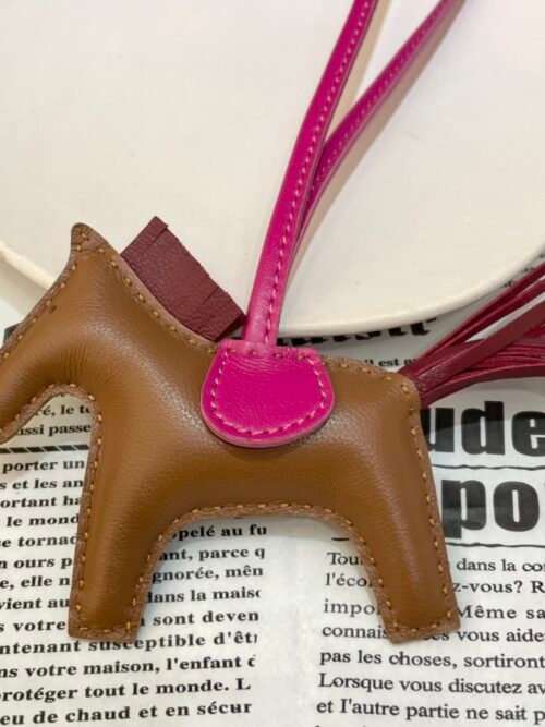 Full Handmade 187 Factory Rodeo Bag Charms Gold / Rouge Grenade Lambskin No.142