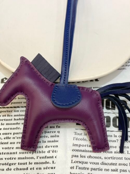 Qatar Doha 187 Factory Rodeo Bag Charms No.138 Lambskin Violet / Blue Nuit