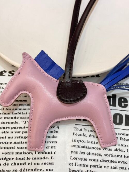 187 Factory Mauve Sylvestre / Blue France Lambskin Rodeo Bag Charms No.134