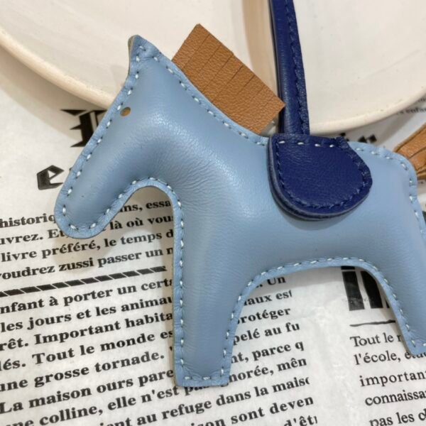 187 Factory Rodeo Bag Charms Price Blue Lin / Sesame Lambskin No.131