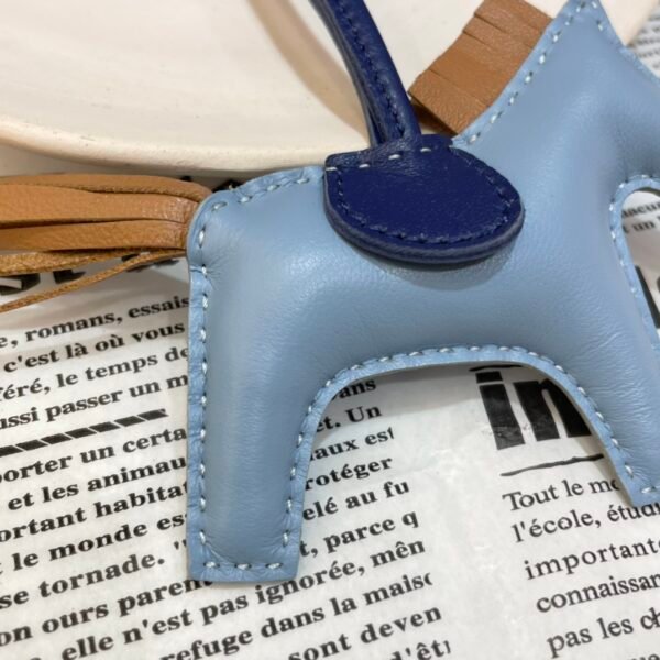 187 Factory Rodeo Bag Charms Price Blue Lin / Sesame Lambskin No.131