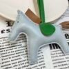 Hong Kong 187 Factory Rodeo Bag Charms No.130 Blue Brume / Sesame Lambskin