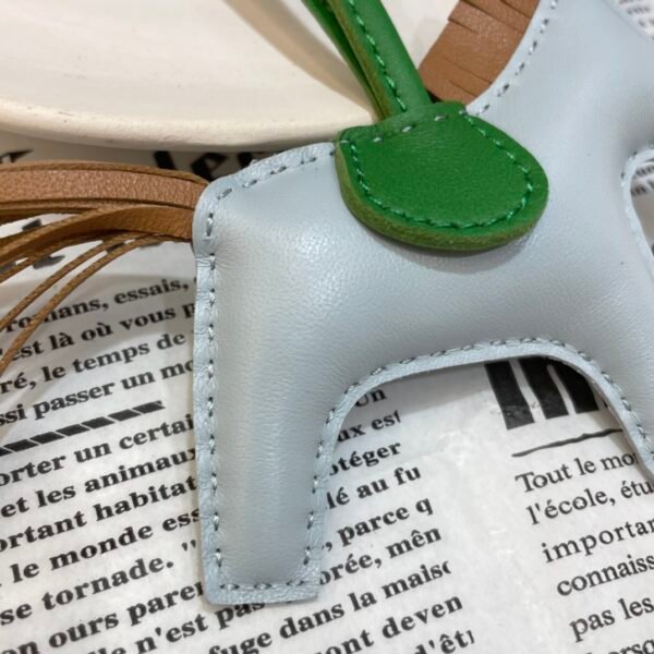 Hong Kong 187 Factory Rodeo Bag Charms No.130 Blue Brume / Sesame Lambskin