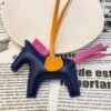 Australia Sydney 187 Factory Rodeo Bag Charms No.128 Deep Blue / Fuschia Lambskin