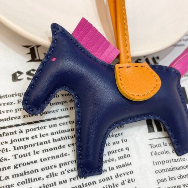 Australia Sydney 187 Factory Rodeo Bag Charms No.128 Deep Blue / Fuschia Lambskin