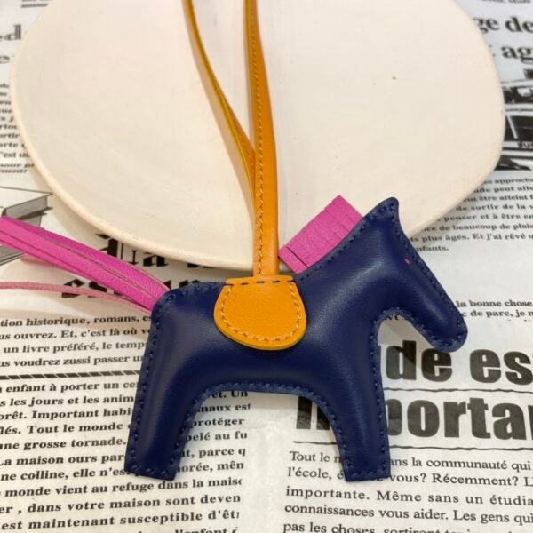 Australia Sydney 187 Factory Rodeo Bag Charms No.128 Deep Blue / Fuschia Lambskin