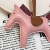 UK London 187 Factory Rodeo Bag Charms Lambskin Rose Sakura / Rouge H No.125