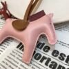 UK London 187 Factory Rodeo Bag Charms Lambskin Rose Sakura / Rouge H No.125