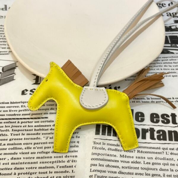 Full Handmade 187 Factory Rodeo Bag Charms Lambskin Lime / Sesame No.122