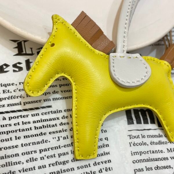 Full Handmade 187 Factory Rodeo Bag Charms Lambskin Lime / Sesame No.122