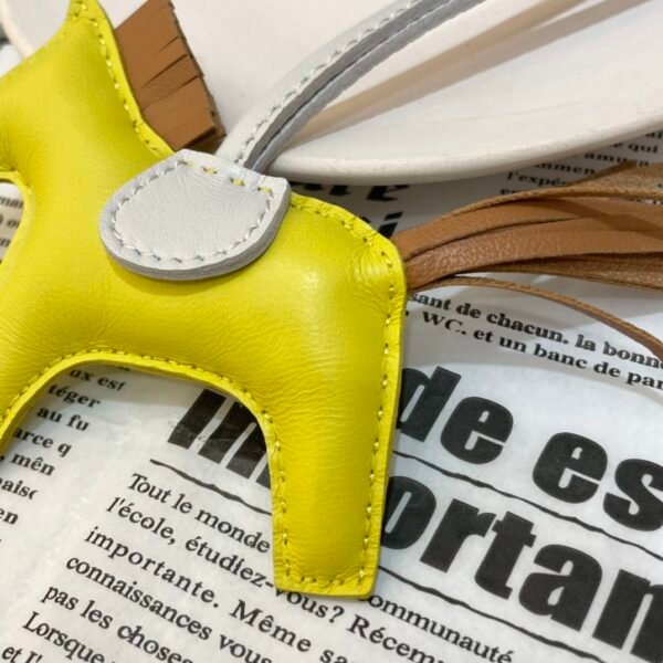 Full Handmade 187 Factory Rodeo Bag Charms Lambskin Lime / Sesame No.122