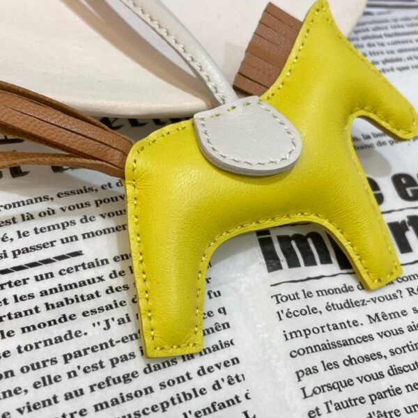 Full Handmade 187 Factory Rodeo Bag Charms Lambskin Lime / Sesame No.122