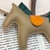 Full Handmade 187 Factory Rodeo Bag Charms No.115 Apricot / Vert Emeraude Lambskin