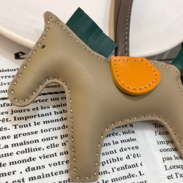 Full Handmade 187 Factory Rodeo Bag Charms No.115 Apricot / Vert Emeraude Lambskin