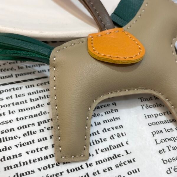 Full Handmade 187 Factory Rodeo Bag Charms No.115 Apricot / Vert Emeraude Lambskin