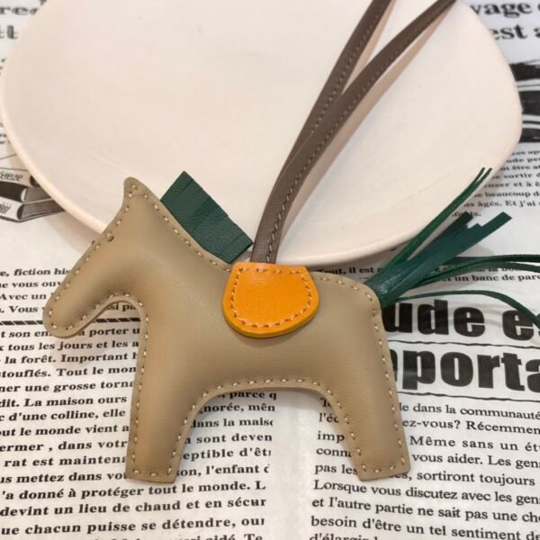 Full Handmade 187 Factory Rodeo Bag Charms No.115 Apricot / Vert Emeraude Lambskin