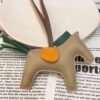 Full Handmade 187 Factory Rodeo Bag Charms No.115 Apricot / Vert Emeraude Lambskin