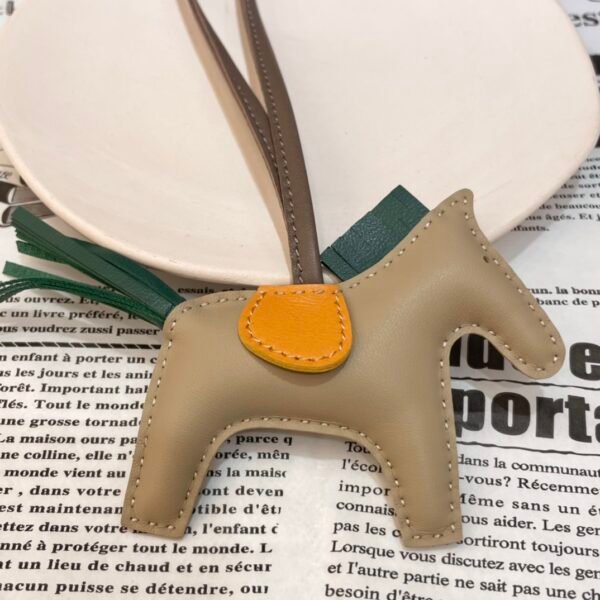 Full Handmade 187 Factory Rodeo Bag Charms No.115 Apricot / Vert Emeraude Lambskin