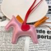New 187 Factory Rodeo Bag Charms Fantasy Pink / Jaune D’or Lambskin No.112