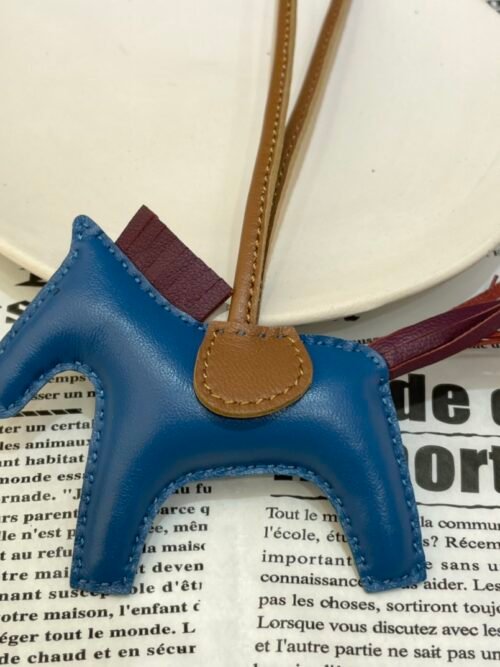 187 Factory Rodeo Bag Charms Price Lambskin Blue Azteque / Anemone No.100