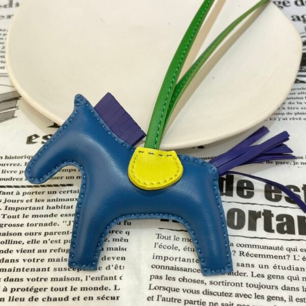 187 Factory Rodeo Bag Charms No.98 Lambskin Blue Azteque / Blue Electric B