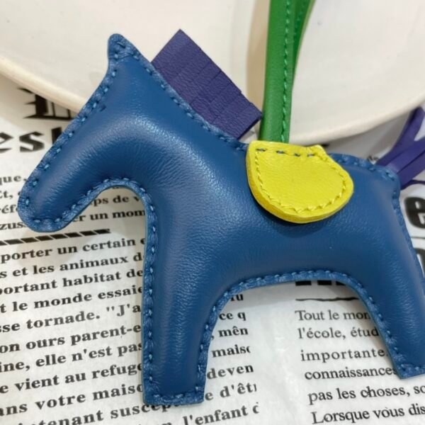 187 Factory Rodeo Bag Charms No.98 Lambskin Blue Azteque / Blue Electric B