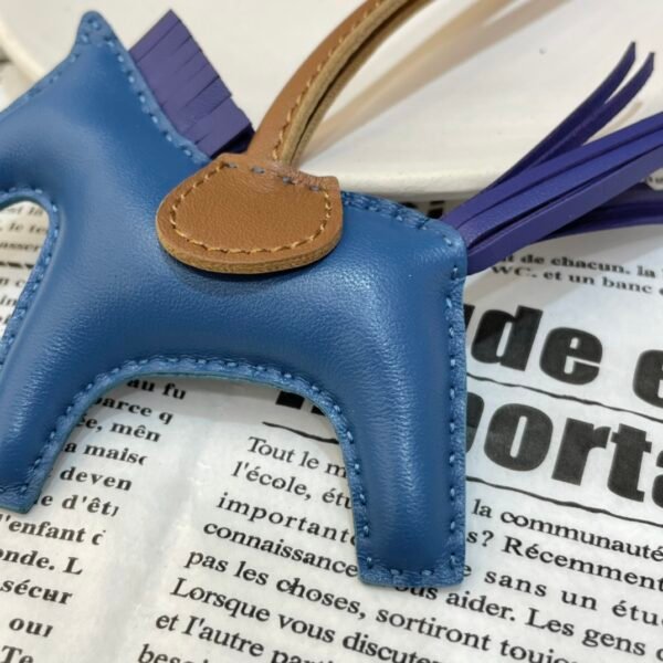 UK London 187 Factory No.97 Blue Azteque / Blue Electric Lambskin Rodeo Bag Charms