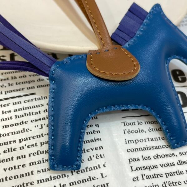 UK London 187 Factory No.97 Blue Azteque / Blue Electric Lambskin Rodeo Bag Charms