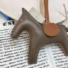Full Handmade 187 Factory Rodeo Bag Charms Lambskin Etoupe / Craie No.96