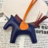 187 Factory Rodeo Bag Charms Lambskin Deep Blue / Rouge H /Apricot No.94