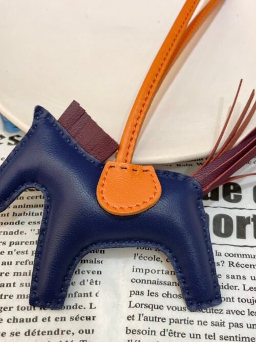 187 Factory Rodeo Bag Charms Lambskin Deep Blue / Rouge H /Apricot No.94