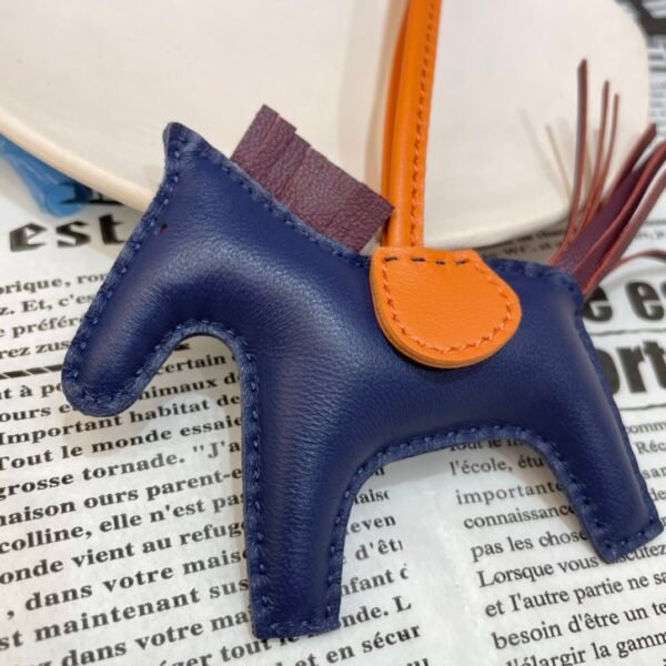 187 Factory Rodeo Bag Charms Lambskin Deep Blue / Rouge H /Apricot No.94