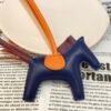 187 Factory Rodeo Bag Charms Lambskin Deep Blue / Rouge H /Apricot No.94