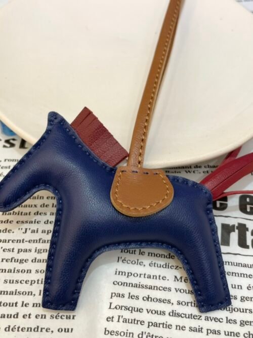 USA New York 187 Factory No.93 Lambskin Deep Blue / Rouge H Rodeo Bag Charms